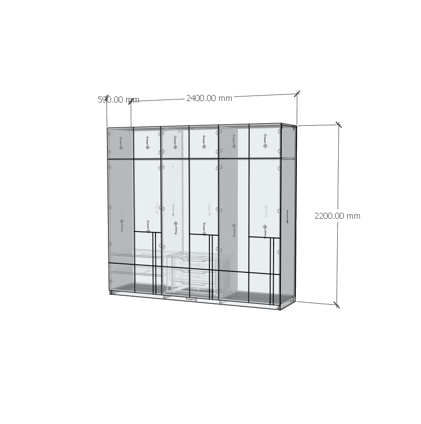 [Happy Home Furniture - 100% GỖ TỰ NHIÊN] JOCASTA, Tủ quần áo cửa mở 2m4x2m2, 240cm x 59cm x 220cm ( DxRxC), TCM_180