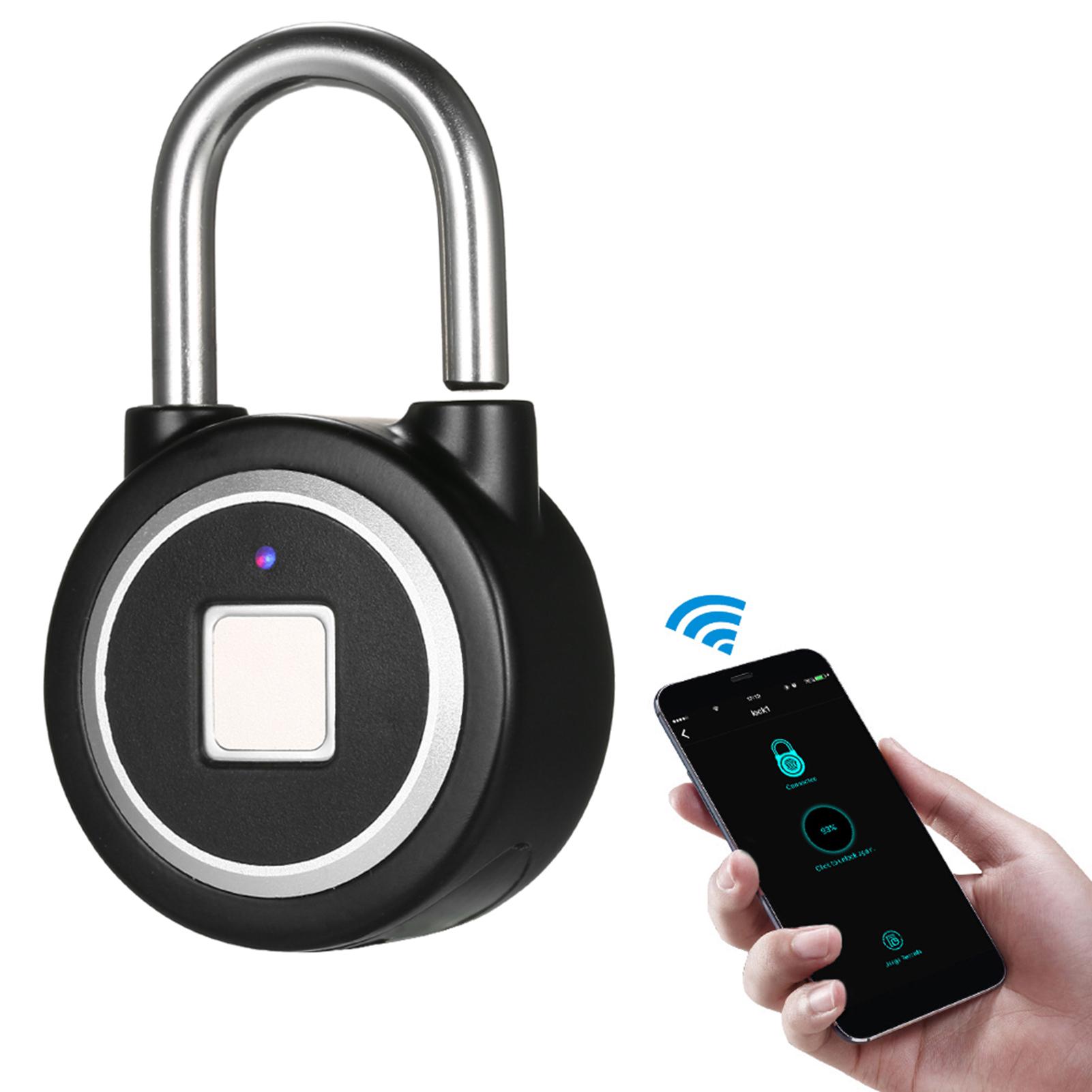 Khóa vân tay BT thông minh mở khóa trên APP hoặc nhập vân tay trên ổ khóa để mở, lưu trữ 16 Nhóm dấu vân tay,Có thể sạc lại USB