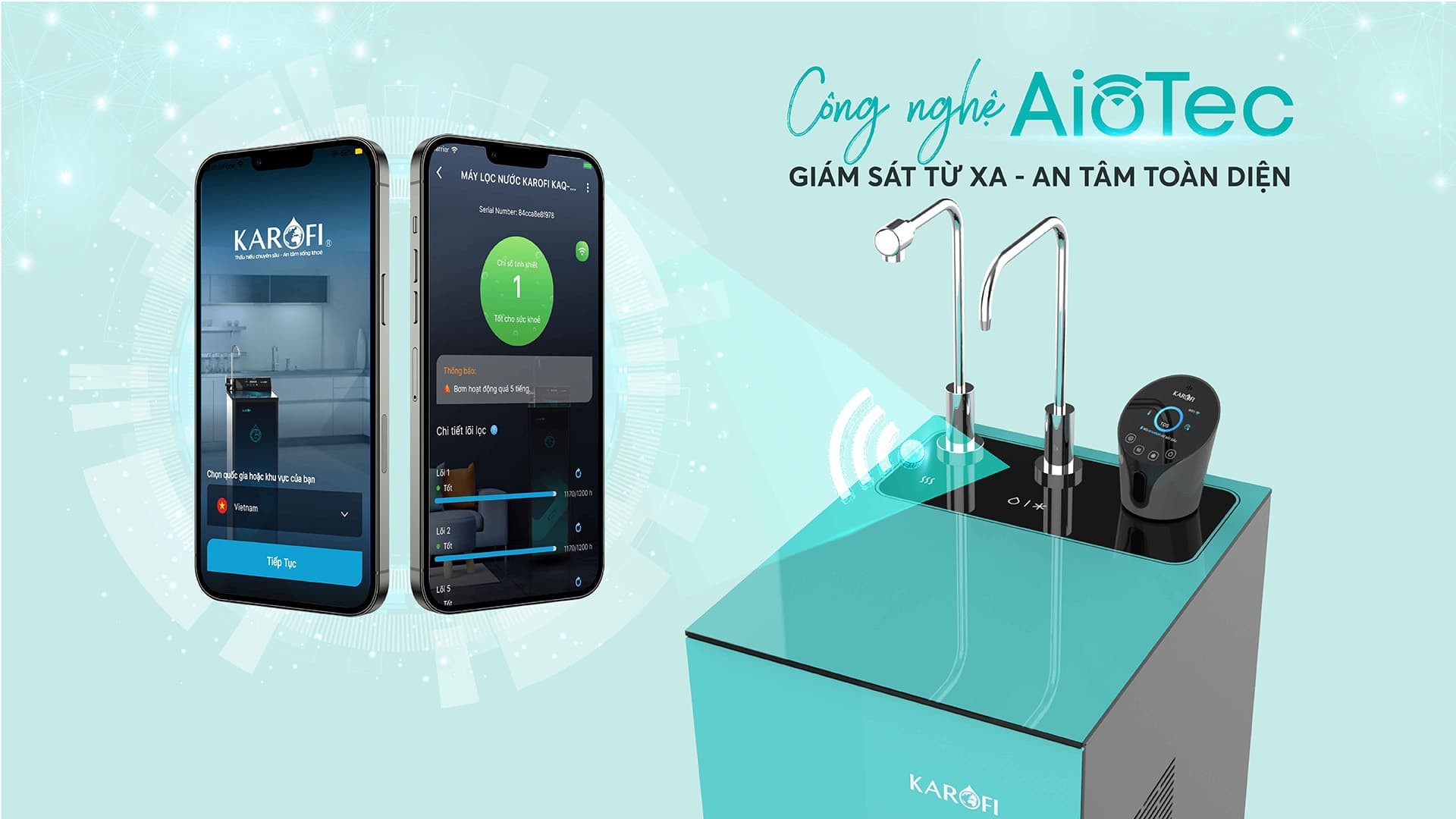 Máy lọc nước nóng lạnh Karofi KAD-N91 10 lõi Smax hàng chính hãng