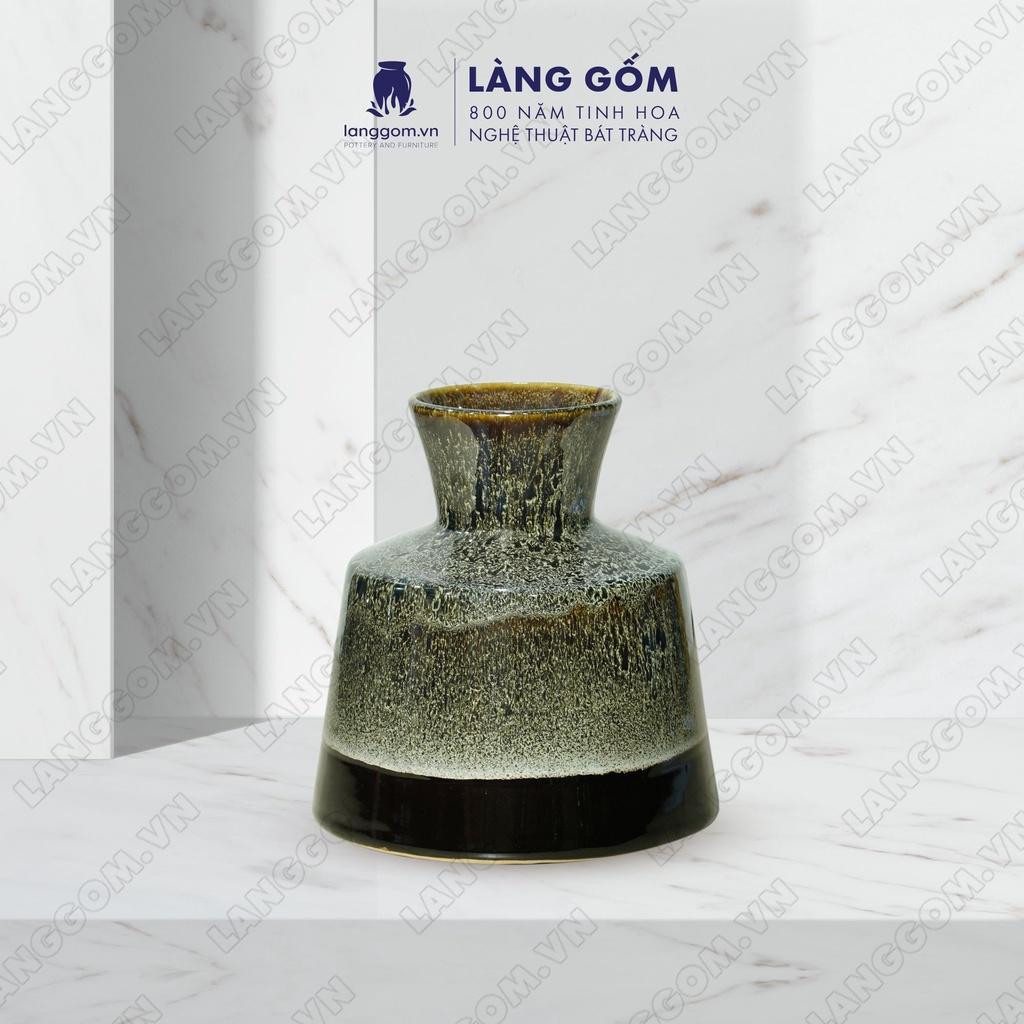 Bình hoa, lọ hoa Gốm sứ Bát Tràng cao cấp Men hỏa biến đầm dùng làm quà tặng, trang trí - Làng Gốm Bát Tràng