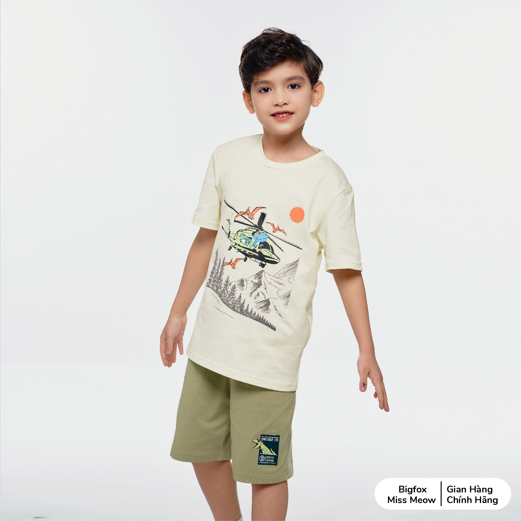 Set bộ bé trai Bigfox Miss Meow mùa hè cộc tay chất cotton size đại 7,9,11 tuổi 30kg 40kg
