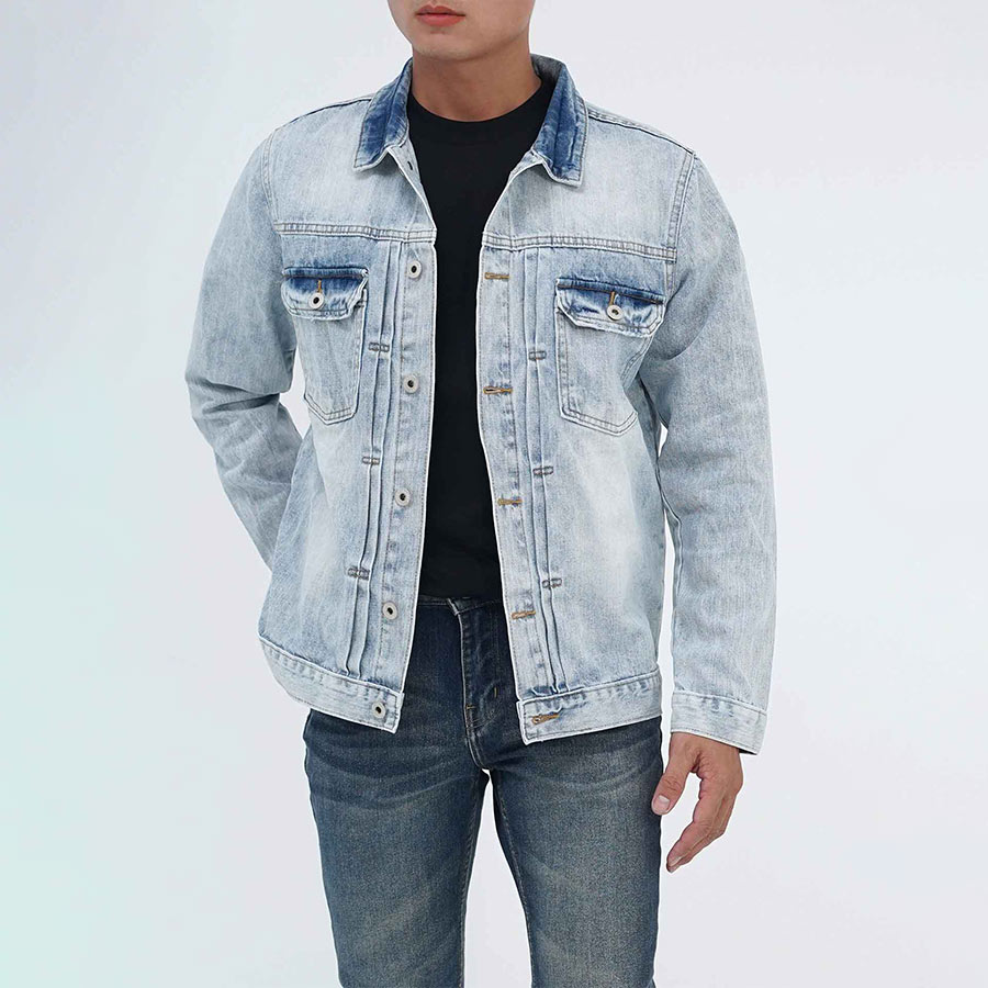 Áo Khoác Nam Jeans Cao Cấp HUNTER X-RAYS Form Straight Cotton Màu Xanh Bạc – Hunter X-Rays K10