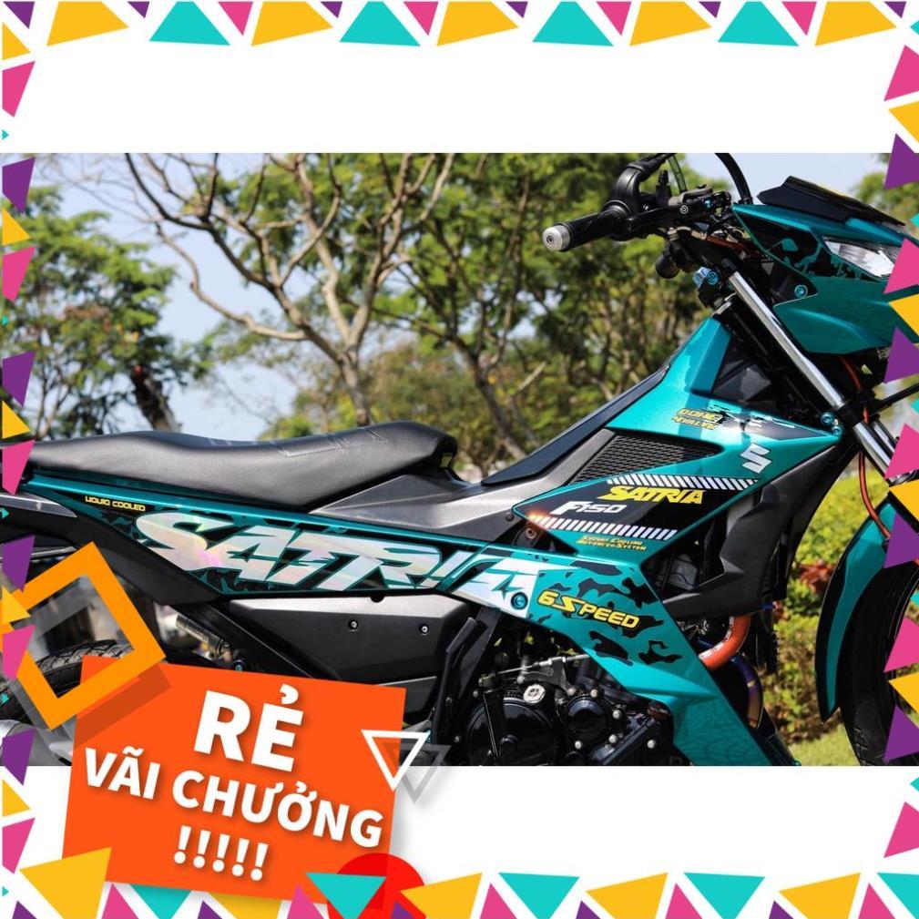 Tem Rời Raider FI Mẫu Đen Xanh Ngọc Chữ Satria