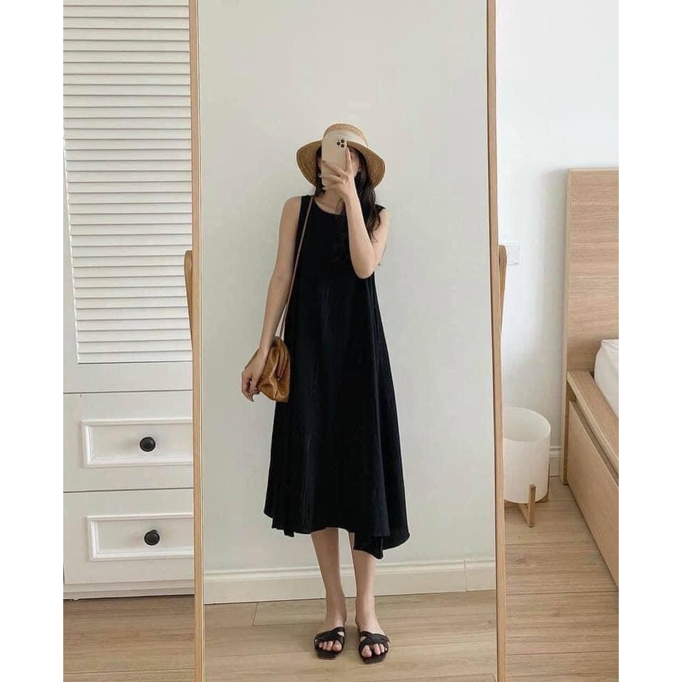 Váy dài quá gối hoang dã dài tay màu đen nữ mùa đông 2018 phiên bản Hàn  Quốc mới của chiếc váy buông lơi retro mỏng manh váy suông dài | Tàu