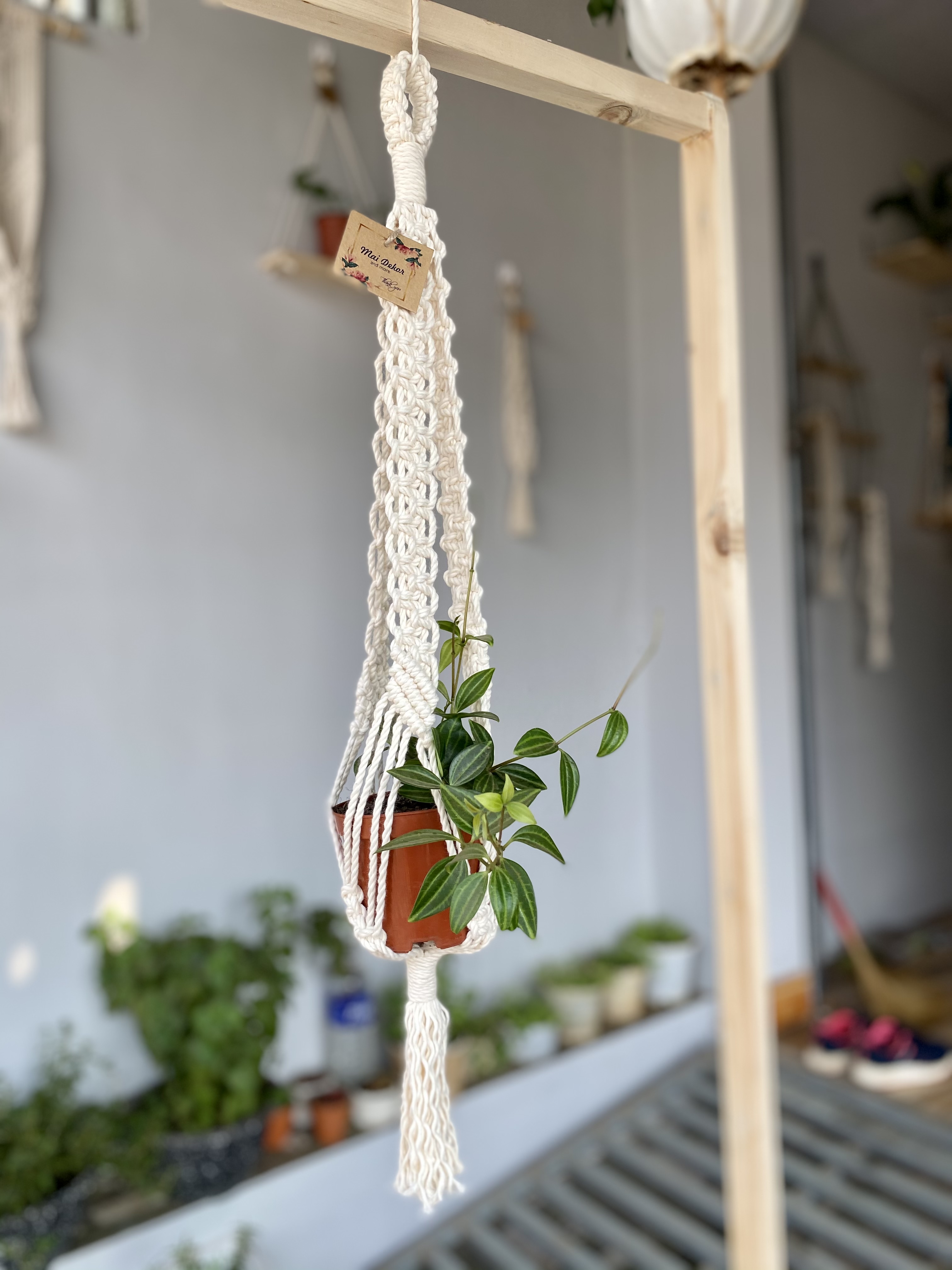 Dây treo chậu cây/ lọ nến macramé