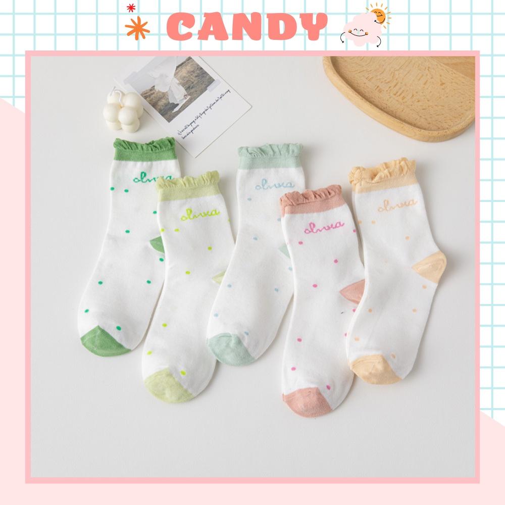 Tất nữ vớ nữ cổ trung, Set 5 đôi tất nữ phong cách Hàn Quốc, co dãn 4 chiều, chất liệu cotton Hàn cao cấp TN-162