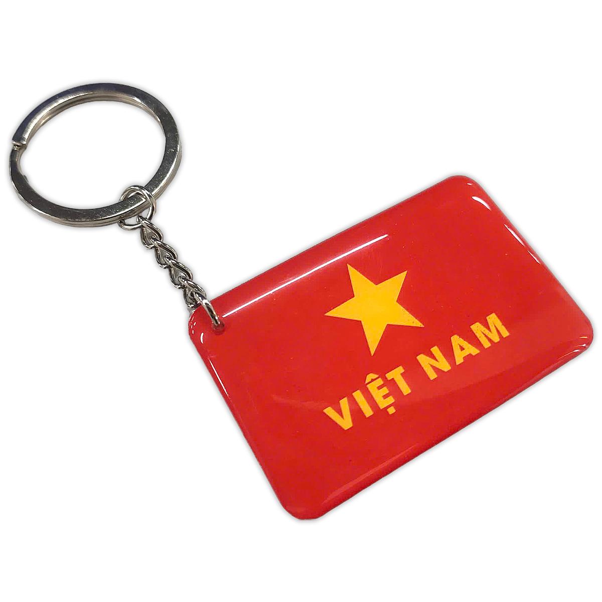 Móc Khóa Nhựa Hình Chữ Nhật Cờ Việt Nam