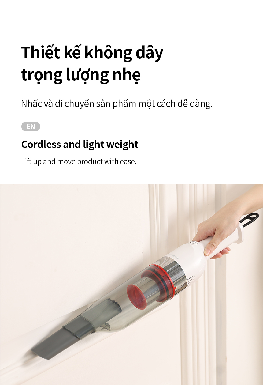 Máy hút bụi cầm tay mini Locknlock ENV136WHT Mini vacuum cleaner - 14V, 500mA, 75W - Dung tích 0.5L- Hàng chính hãng