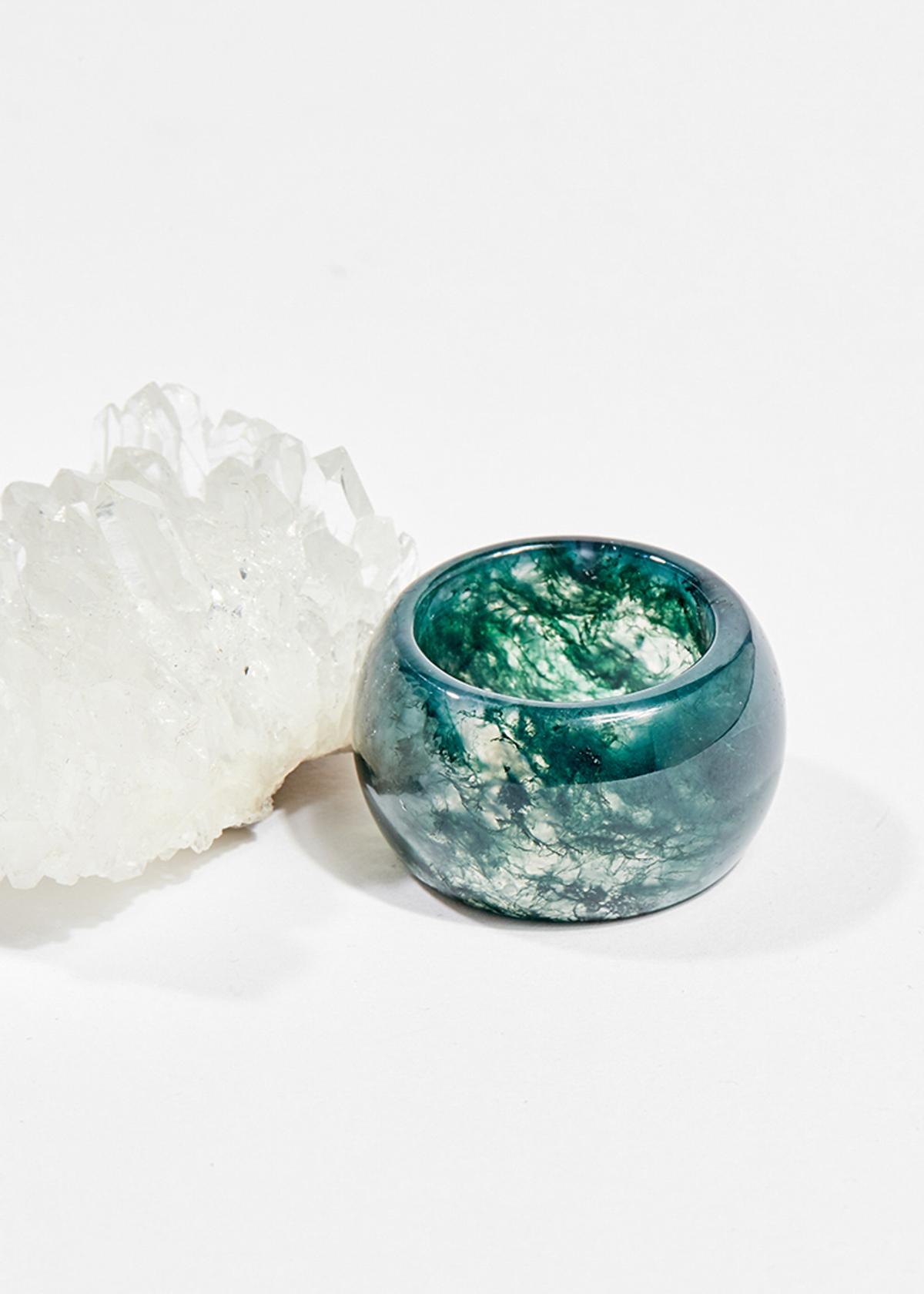 Nhẫn nam đá băng ngọc thủy tảo ni23 mệnh hỏa , thổ - Ngọc Quý Gemstones