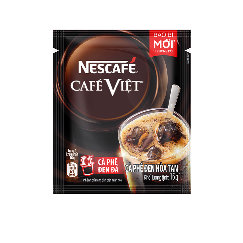 Combo 4 Hộp Cà phê đen hòa tan NESCAFÉ CAFÉ VIỆT (Hộp 15 gói x 16g)