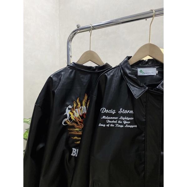 Bomber full da bomber thêu chữ cao cấp