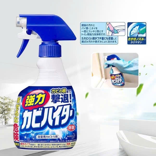 Xịt Tẩy Trắng Vật Dụng Nhà Bếp Dạng Bọt Lion 400g Chống Khuẩn, Khử Mùi + Chai Dự Phòng