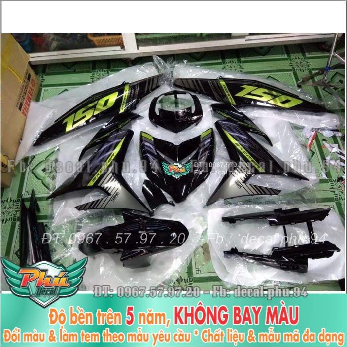 Tem rời Exciter 150 Vàng bạc đen Crom