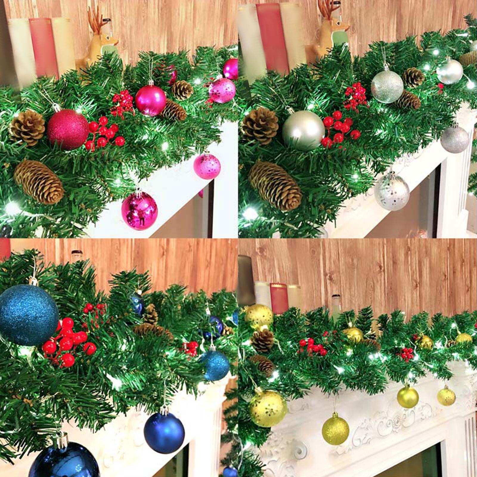 Christmas Garland Christmas Wreath Housewarming with Ball Ornaments Greenery Xmas Garland Holiday Garland for Balcony Outdoor