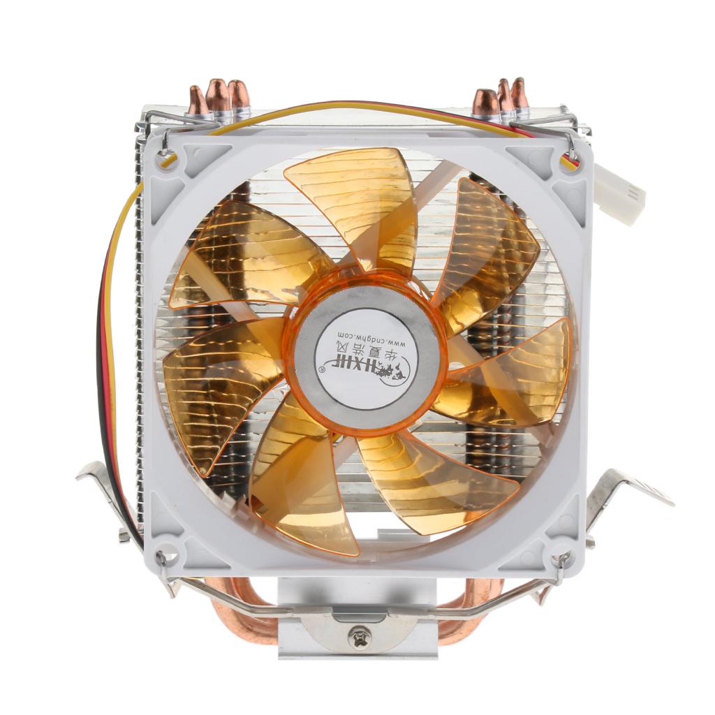 CPU Cooler 3 Heatpipe 9cm Fan for Intel, AMD, LGA 775/1366/1150/1151/1155/1156 Yellow