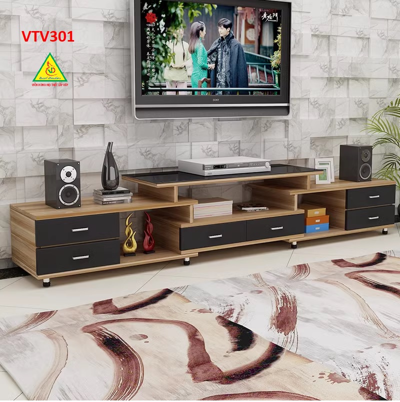 Kệ tivi để sàn hiện đại, kệ tivi bằng gỗ, kệ tivi phòng khách VTV301