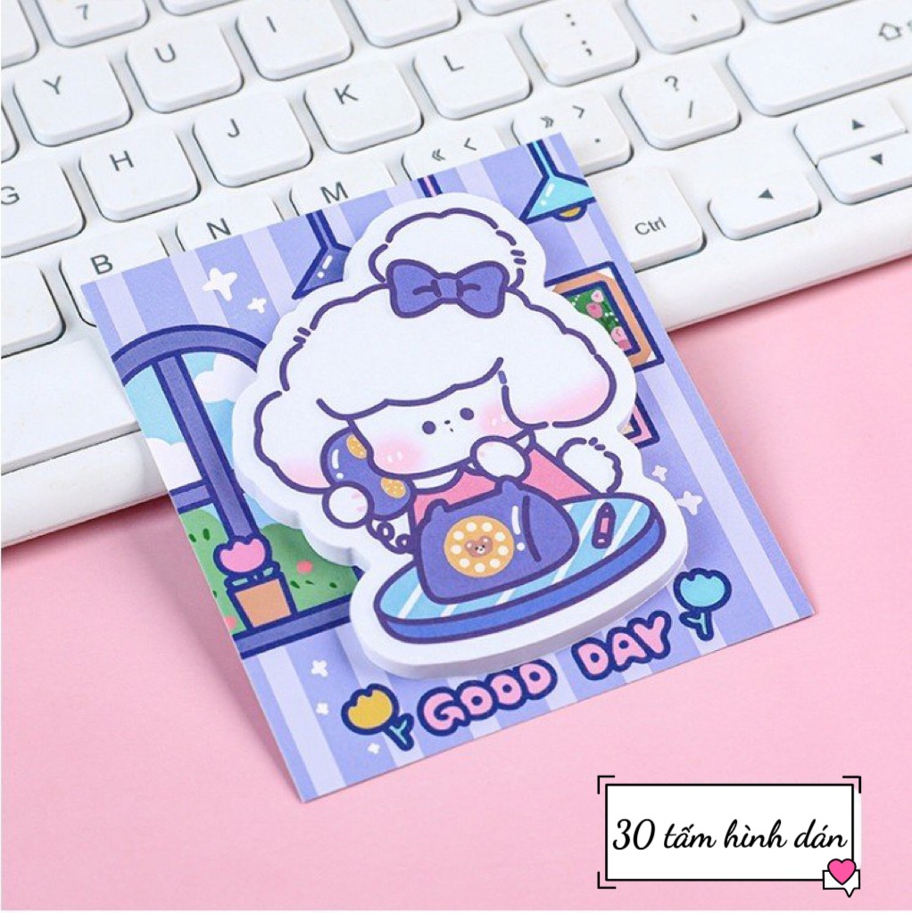 Set 30 hình dán sticker trang trí cute cỡ lớn hình con vật xinh xỉu dán sách vở giá rẻ tặng quà học sinh