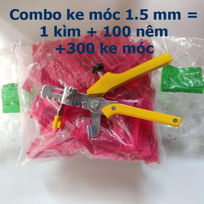 Combo bộ dụng cụ ke ốp lát gạch men: Kìm siết + 100 nêm + 300 ke móc. Ke cân bằng gạch0