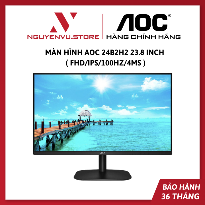 Màn Hình AOC 24B2H2 23.8 Inch ( FHD/IPS/100Hz/4ms ) - Hàng Chính Hãng