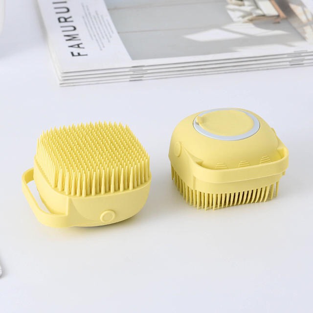 Bông Tắm Silicon Tạo Bọt Massage Cơ Thể, Tẩy Tế Bào Chết Có Chỗ Đựng Xà Phòng Tắm - Tặng 1 mũ tắm trùm tóc