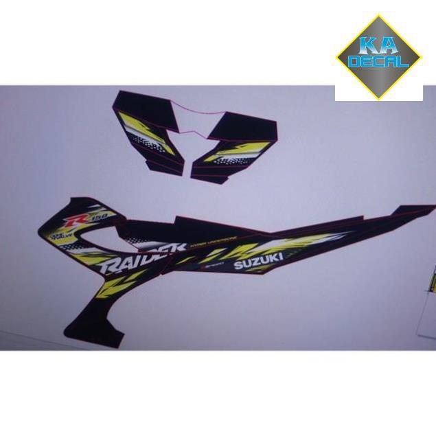 Tem rời dán xe Raider xăng cơ vàng đen
