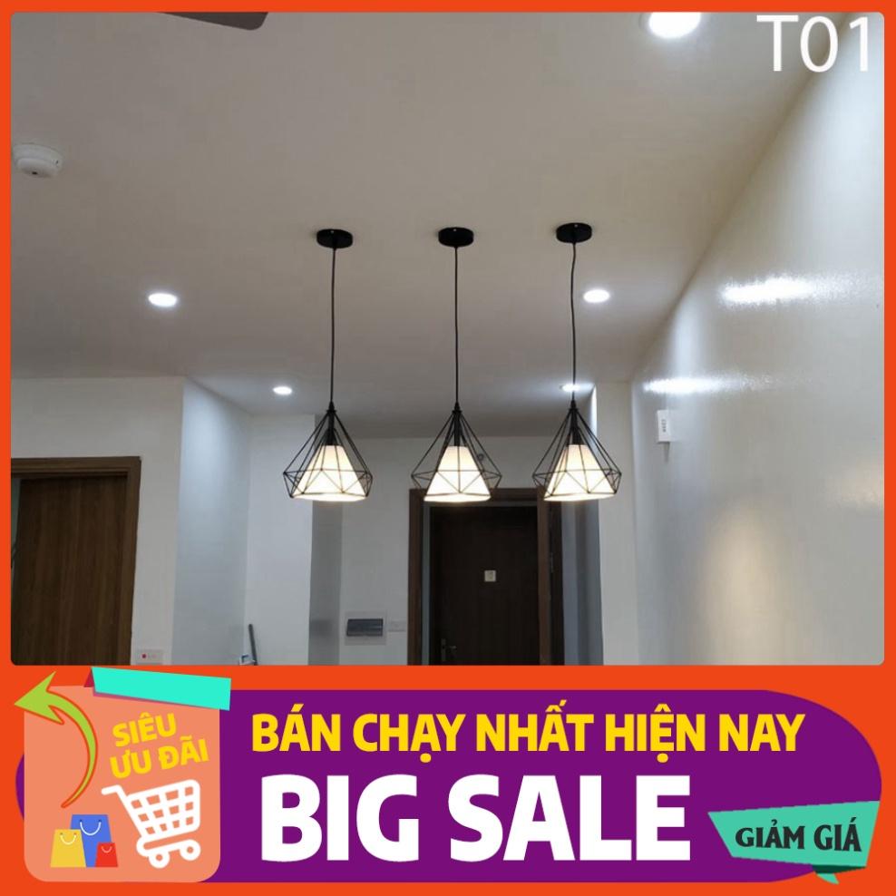 Đèn thả kim cương đen khung sắt sơn tĩnh điện phi 250-T01