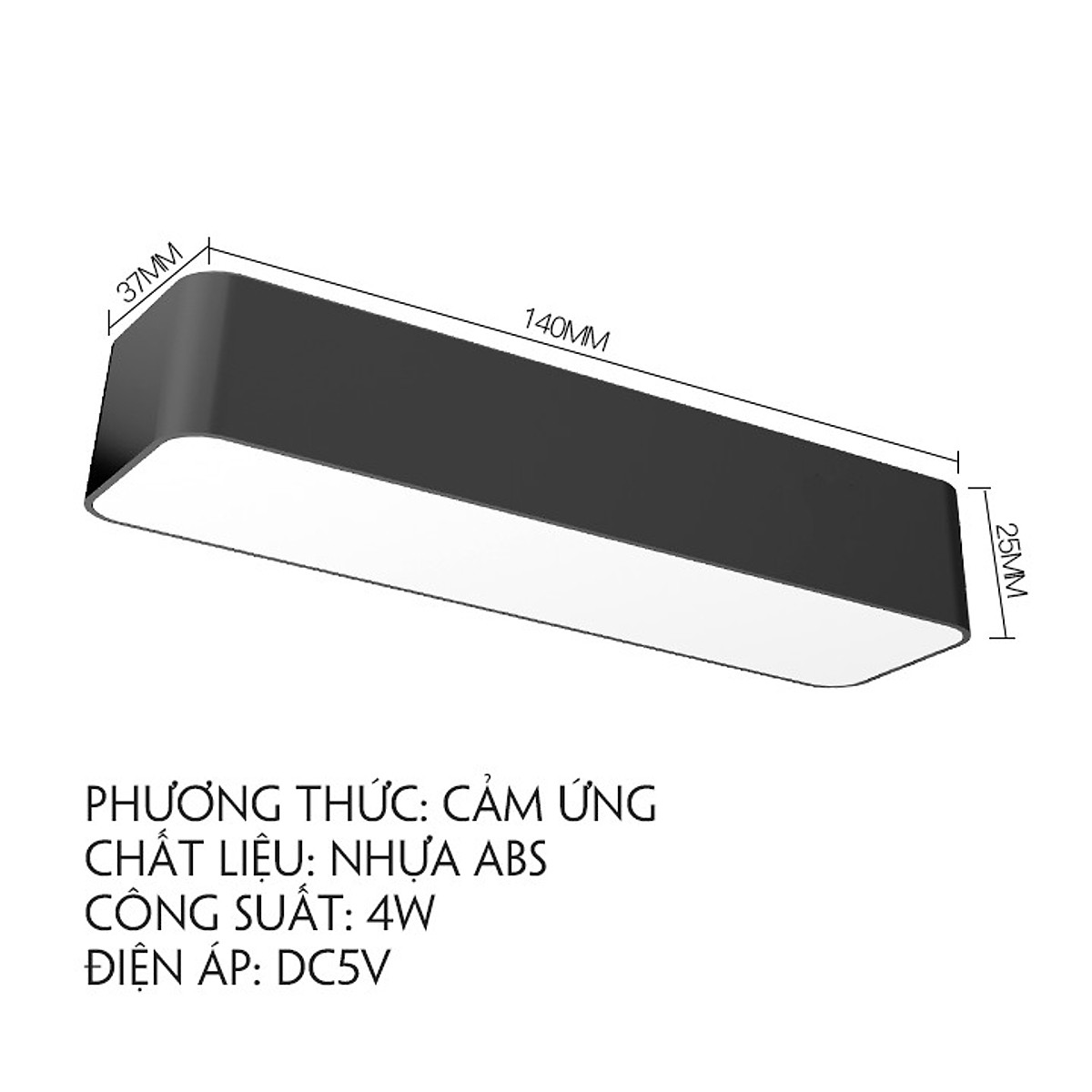 ĐÈN LED HỌC/ ĐÈN NGỦ/ ĐÈN BẾP/ ĐÈN CẦU THANG CẢM ỨNG KHÔNG DÂY DÙNG PIN SẠC TIỆN LỢI, DÙNG MIẾNG DÍNH – 2500MAH