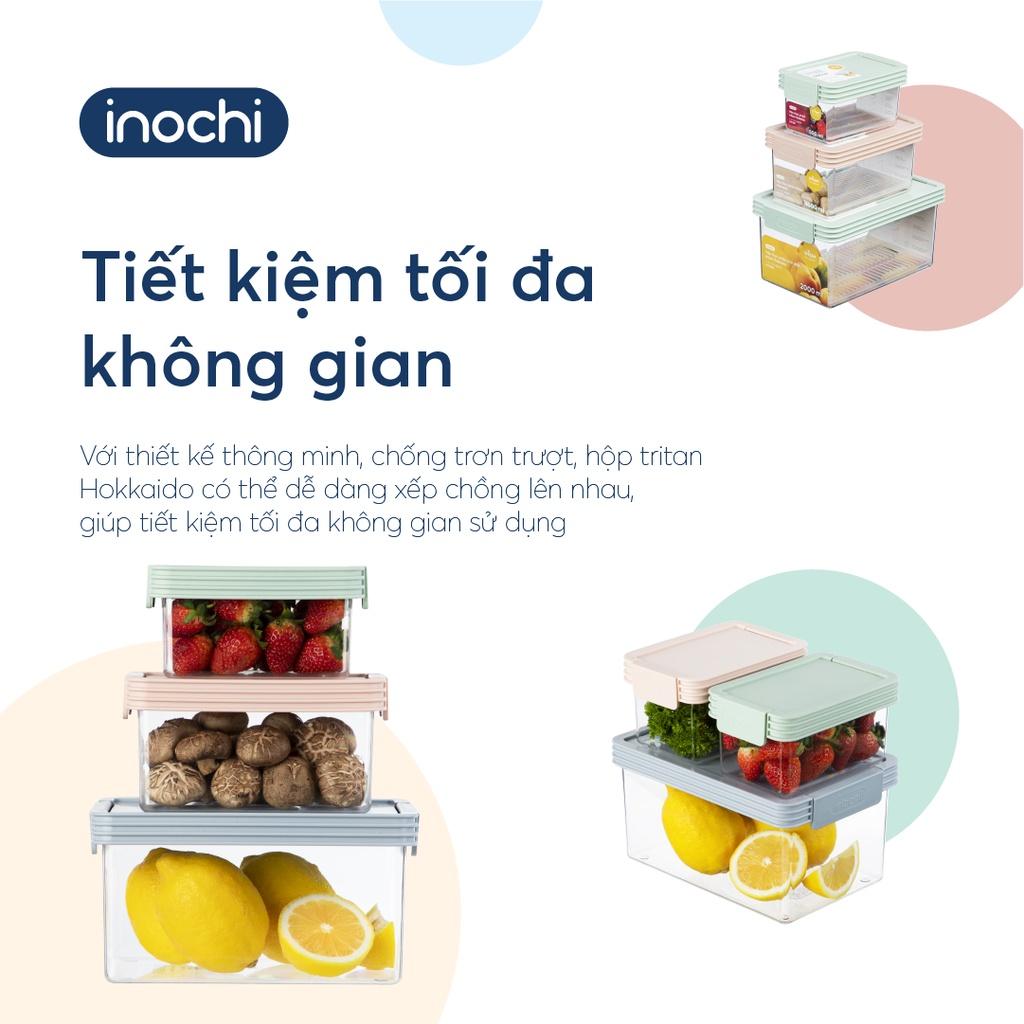 Hộp đựng thực phẩm tritan inochi chữ nhật Hokkaido 500-1000-2000-3500-5000ml trữ đông tủ lạnh