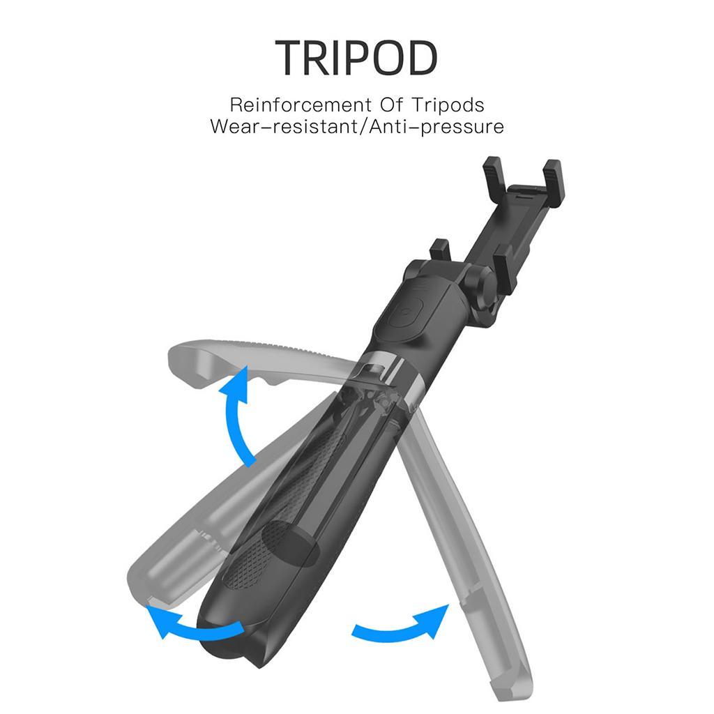 Selfie Stick Tripod Bluetooth Wireless Rotation Extendable Black