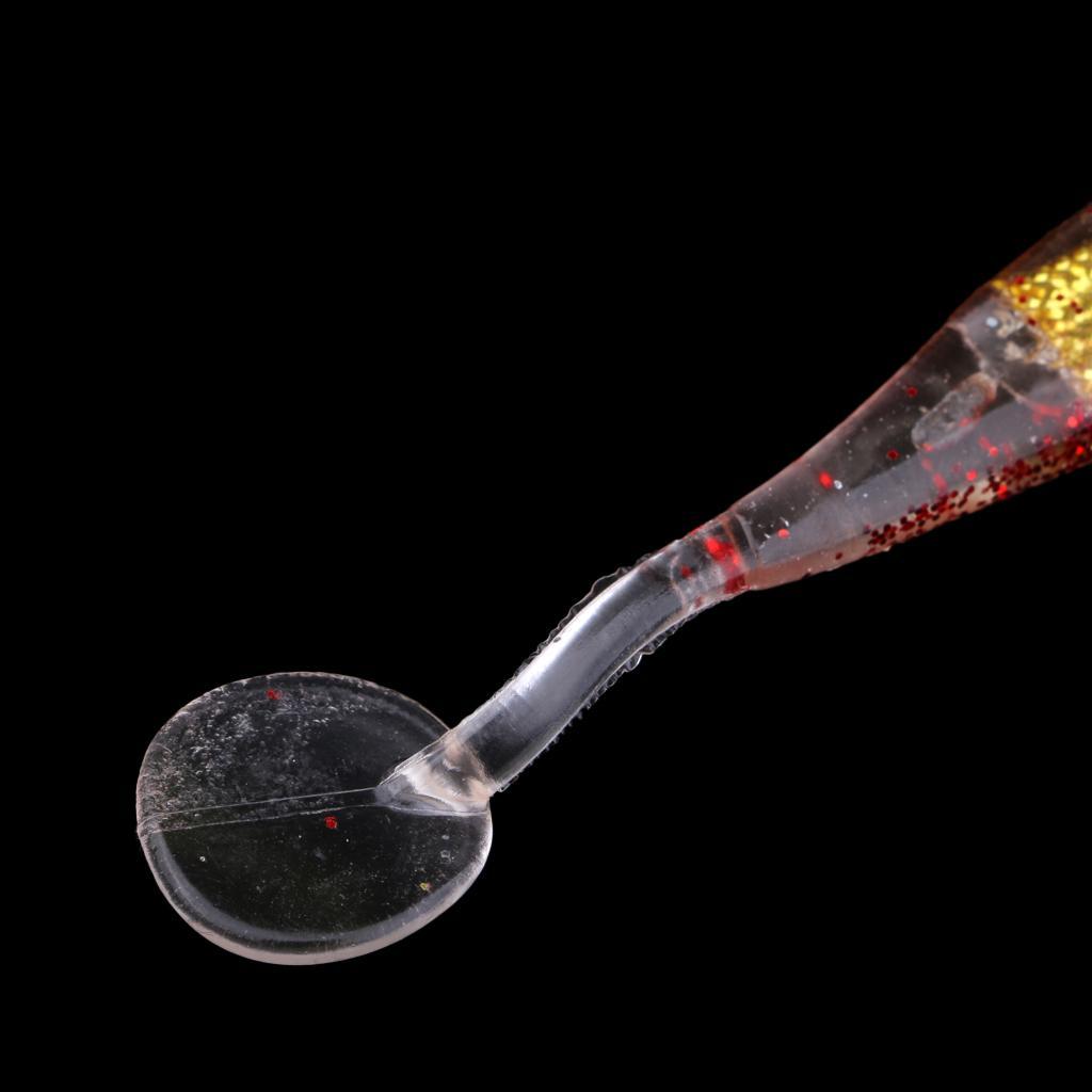 10Pcs T Tail Soft Baits Fishing Lures Kit Worm Lures Artificial Swimbaits Bright Colors