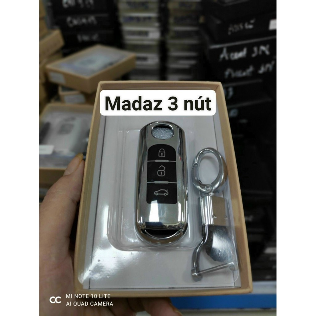 Ốp chìa khóa, bọc khóa tráng gương xe Mazda 2, mazda 3, mazda6, CX8, CX5, CX3, CX30 kèm móc treo