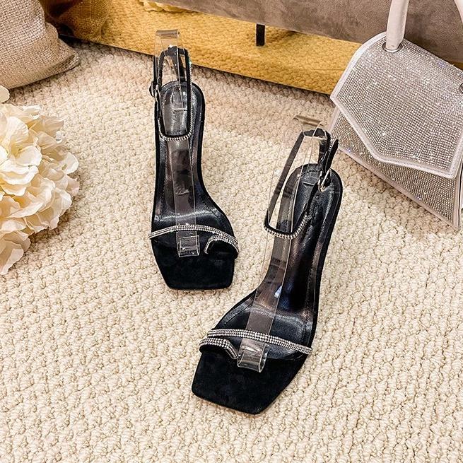 Giày sandal nữ cao gót mã LTS36 đính đá siêu sang chảnh cao 7 phân