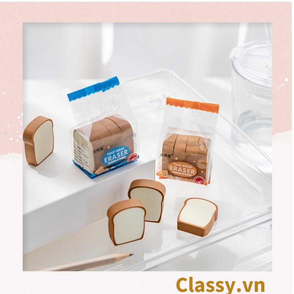 4 cục Gôm tẩy Classy hình bánh mì sandwich giúp tẩy sạch vết bút chì, không gây rách giấy PK1204