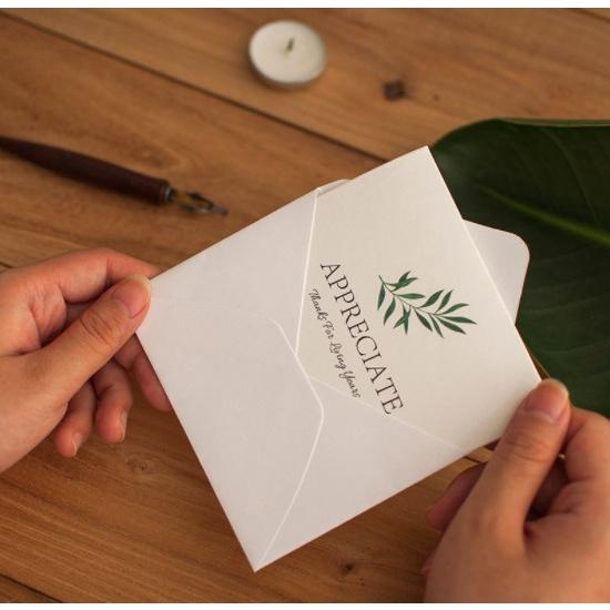 Thiệp giấy kraft chúc mừng 20/10, màu xanh lá vintage, có phong bì,tem dán, kích thước 11.5*17cm