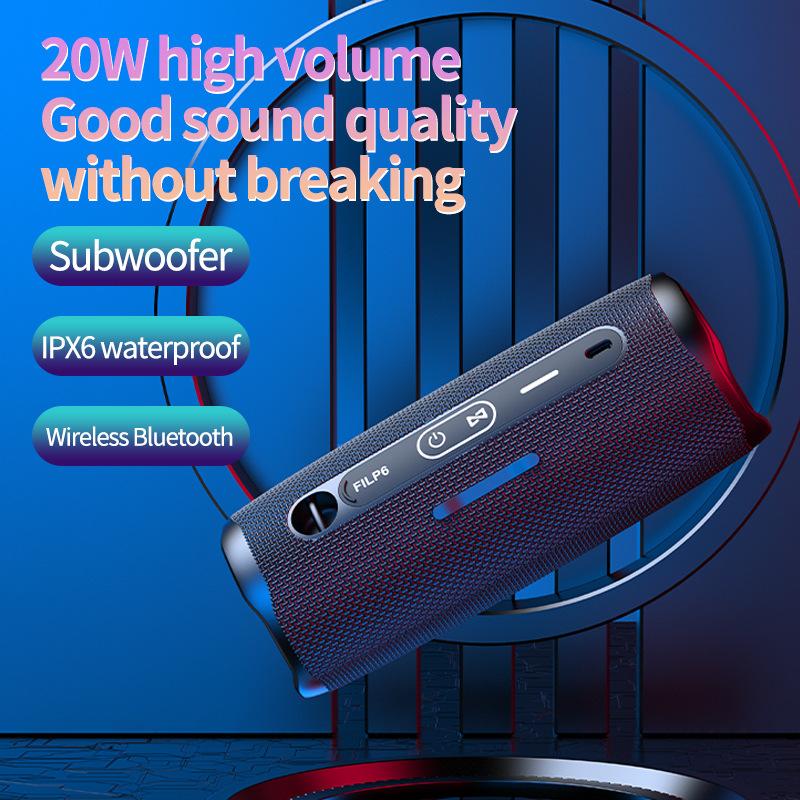 Flip6 Wireless Bluetooth Phiên bản 5.1 Loa âm thanh di động Thẻ đa chức năng Thẻ ngoài trời TWS Bluetooth Audio Subwofer Stereo Color: Red