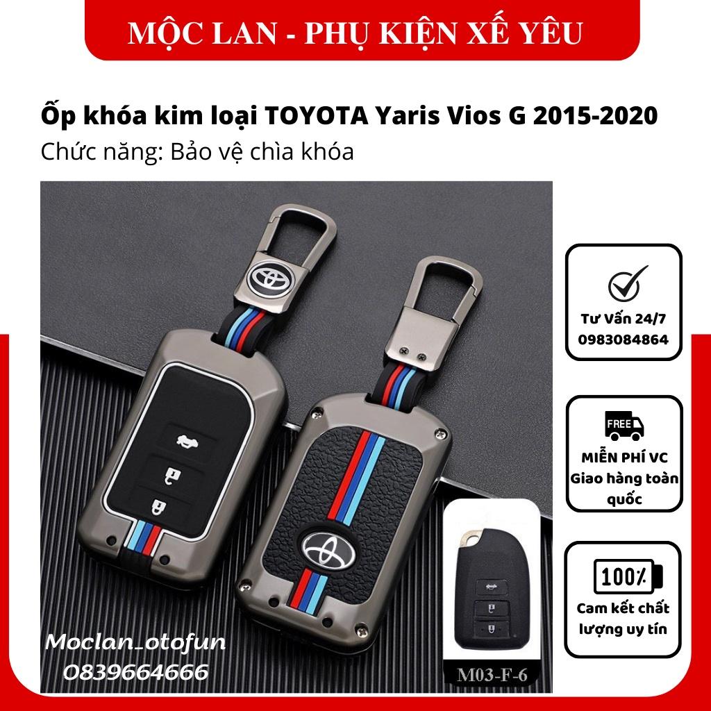 Ốp khóa kim loại - Vỏ bọc bảo vệ chìa smartkey ô tô TOYOTA Yaris Vios G 2015-2020 - otofunmoclan