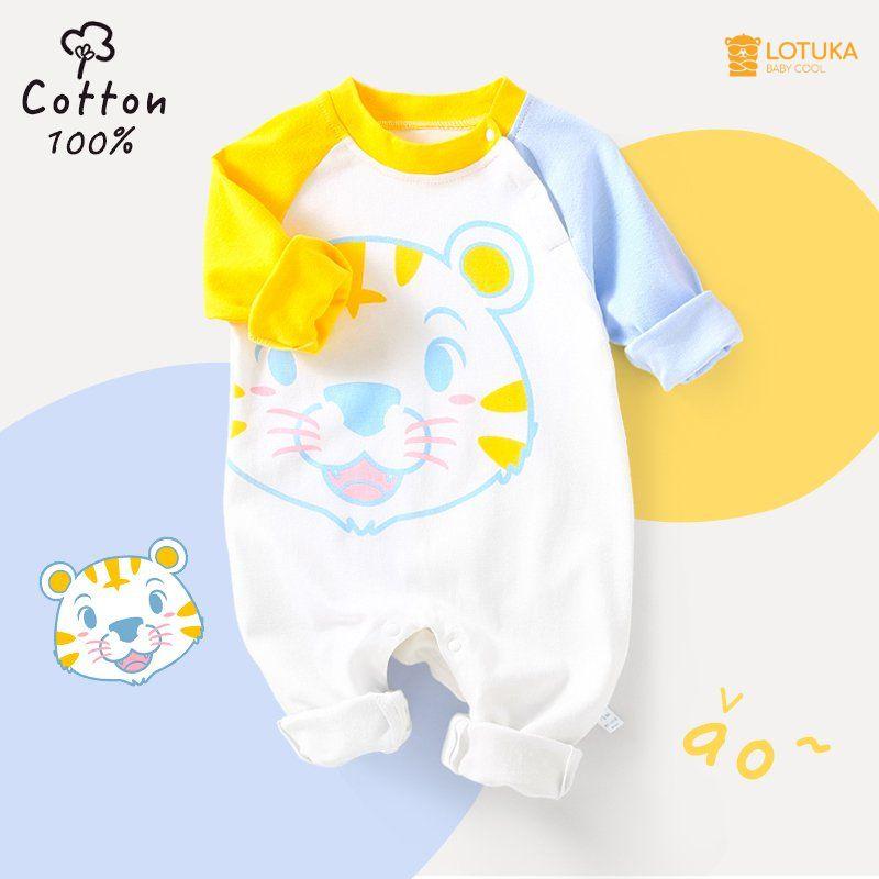 Bộ liền thân cho bé sơ sinh, body dài tay cho bé 0-12m chất thun lạnh siêu mềm mịn size 3-12kg