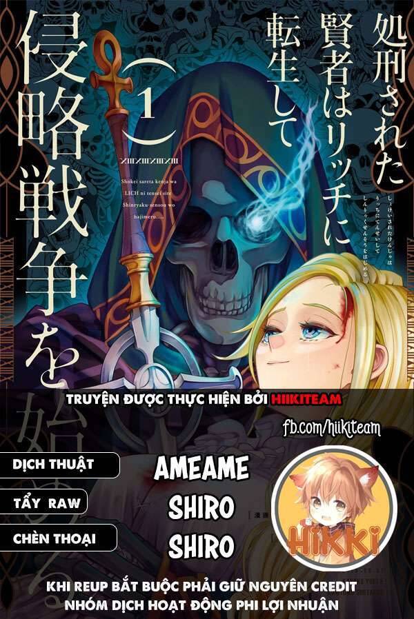 Shokei Sareta Kenja wa Lich ni Tensei Shite Shinryaku Sensou wo Hajimaru Chapter 28 - Trang 0