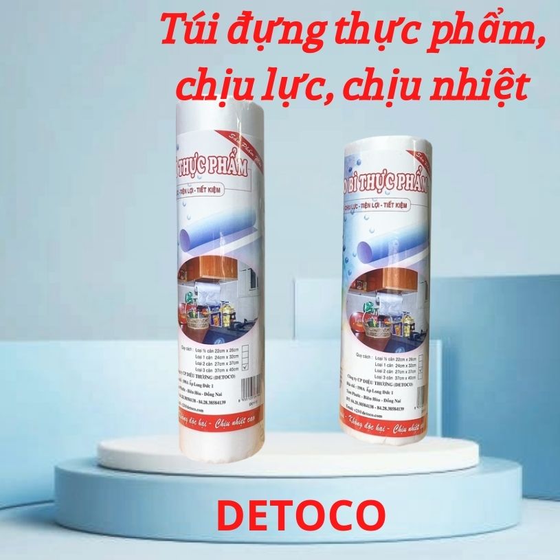 Túi đựng thực phẩm Detoco chịu nhiệt, chịu lực, tiện lợi, tiết kiệm 1kg/cuộn.