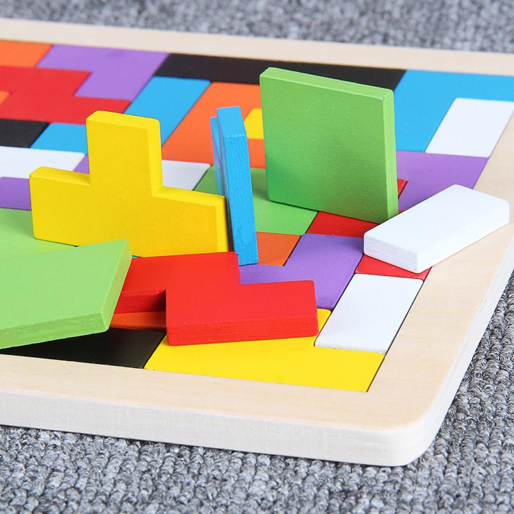 Đồ Chơi Xếp Hình Tetris Bằng Gỗ Thông Minh Babo Cho Bé Phát Triển Tư Duy, Khả Năng Tập Trung Sáng Tạo, Kích thước 27x18