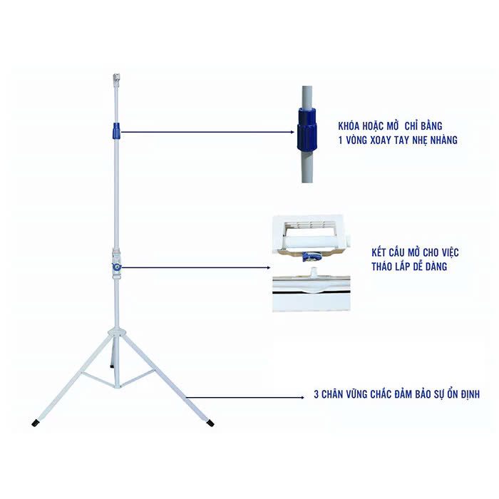 Màn chiếu di động 3 chân 100 inch, 120 inch, 135 inch chính hãng Apollo bảo hành 12 tháng tiện gọn dễ dàng di chuyển - Hàng nhập khẩu