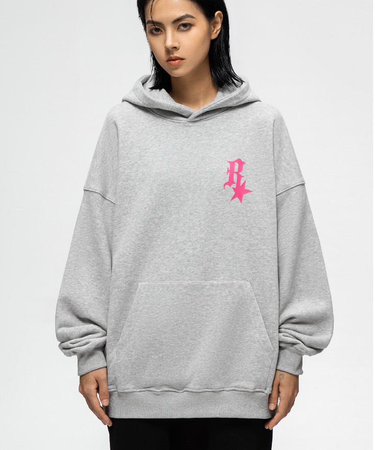Áo hoodie unisex form rộng chữ R+Sao dài tay OneZ nỉ bông hàn quốc đẹp ,mềm mịn local brand nam nữ có mũ 2 lớp dày