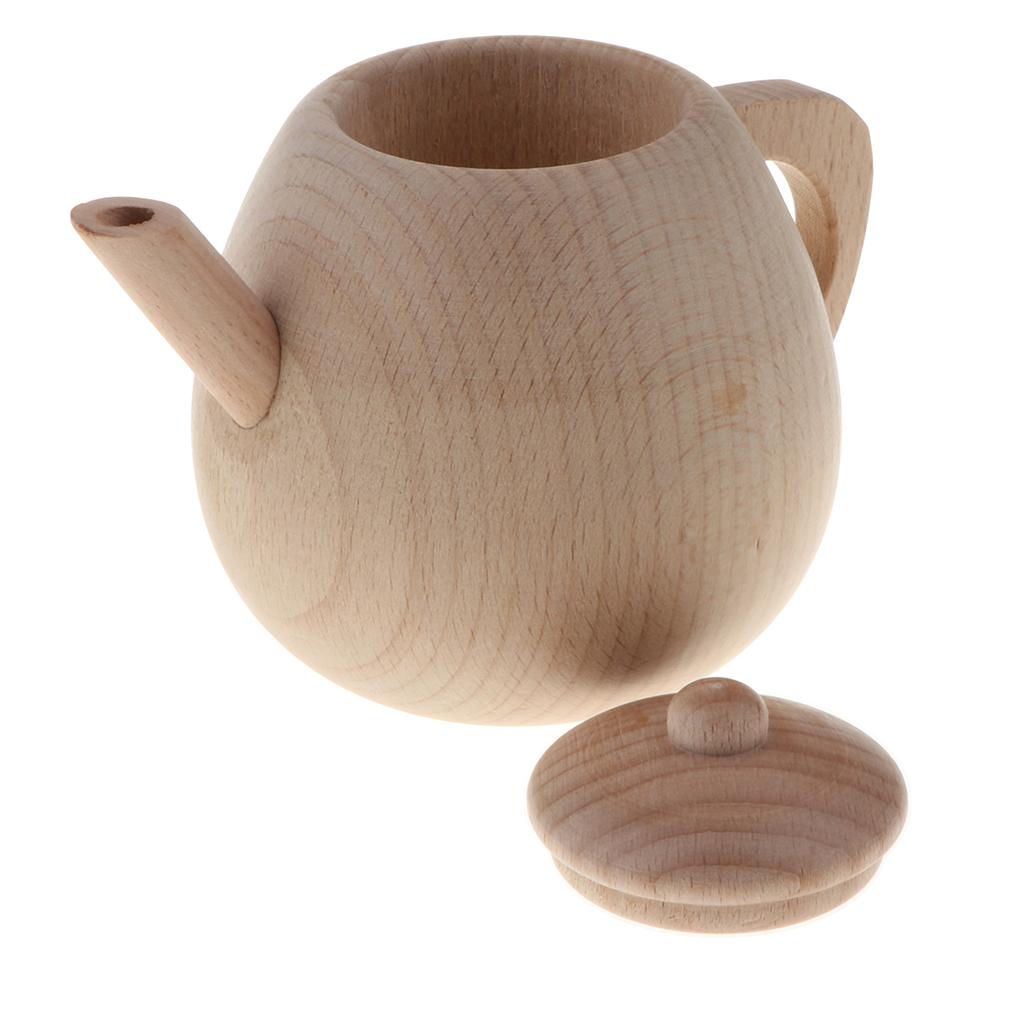 Vui Vẻ Chắc Chắn Vân Sồi Gỗ Đồ Chơi Nhà Bếp-Nồi/Kichenware/Bộ Đồ Ăn Playset Vai Trò Giả Vờ Chơi Nấu Ăn Phát Triển