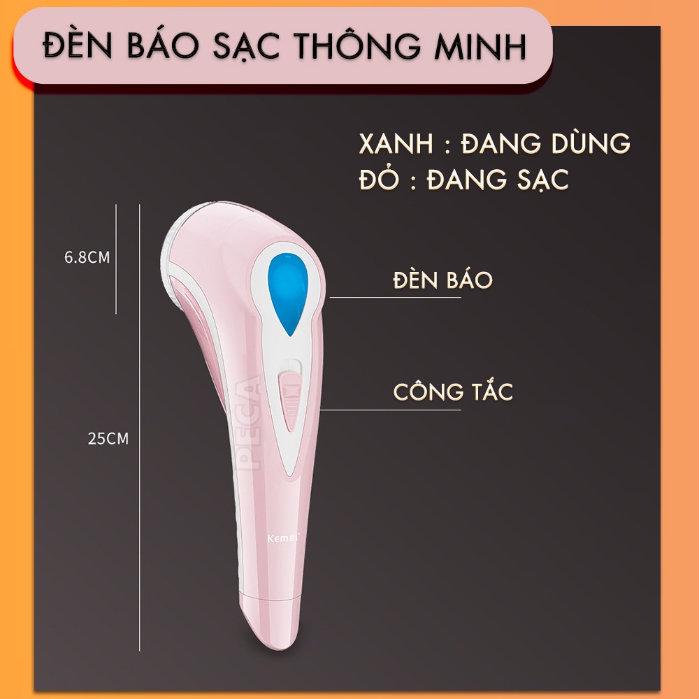 Máy cắt lông xù chuyên nghiệp Kemei KM-1905 hoạt động mạnh mẽ công suất 9W sử dụng sạc USB dùng cắt lông xù thừa trên vải, thú nhồi bông, chăn ga nệm nhanh chống