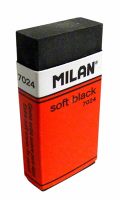 Bộ 4 Gôm Milan Soft Black Plastic Erasers