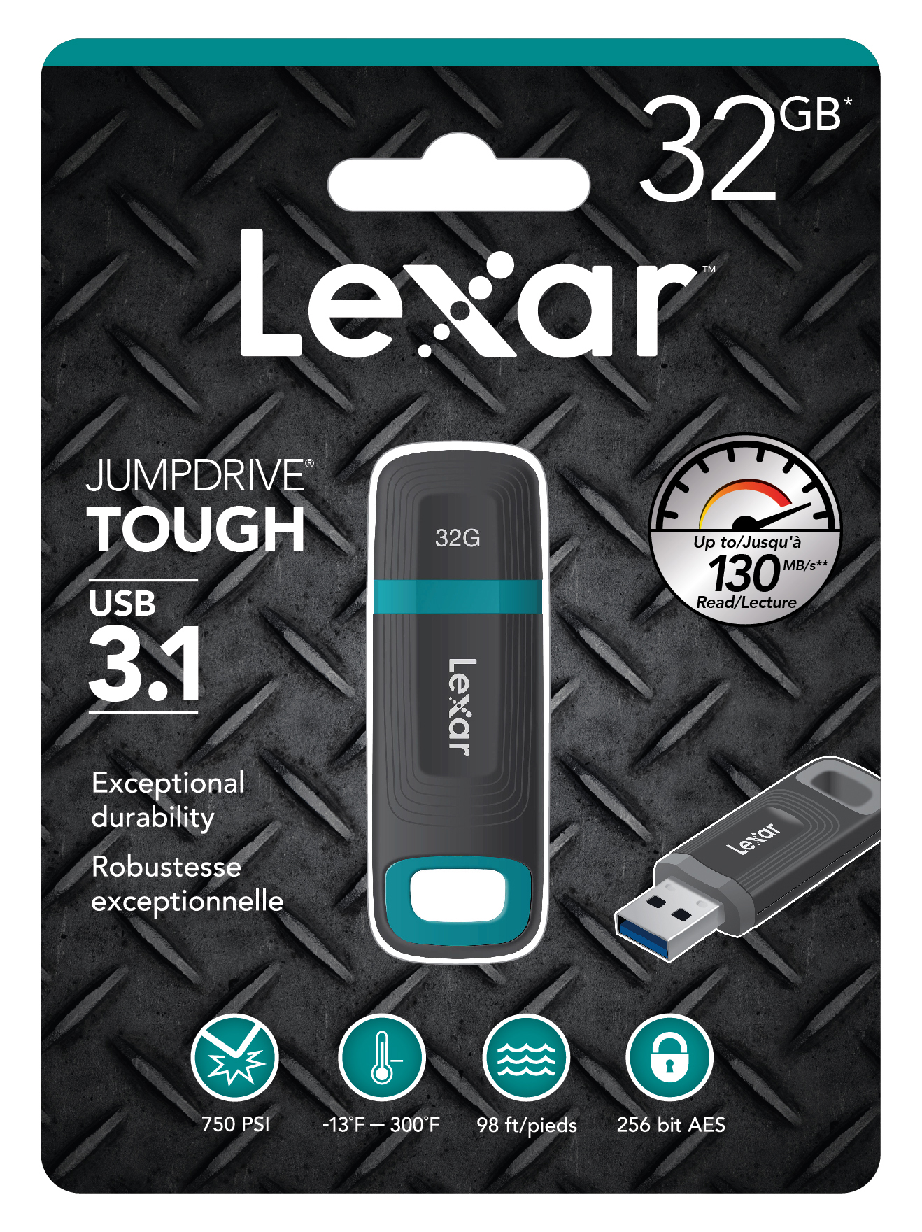 USB Lexar JumpDrive Tough 32GB - USB 3.1 - Hàng Chính Hãng