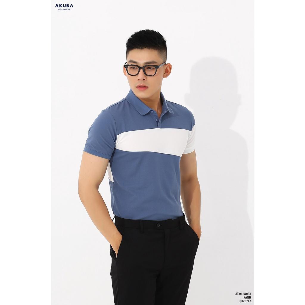 Áo thun Polo nam AKUBA form slimfit, tay ngắn, kiểu dáng sang trọng, chất liệu cotton thoáng mát 01JW038