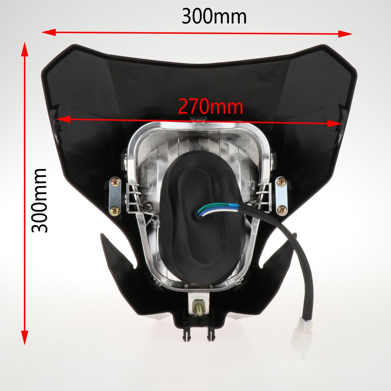 Plastic Motorcycle Headlight Fairing Head Lamp For Suzuki Motocross Black