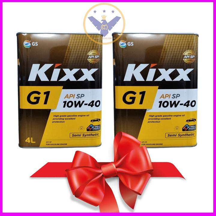 COMBO 2 Dầu nhớt ô tô tổng hợp Kixx G1 API SP 10W-40 Hàn Quốc can 4L