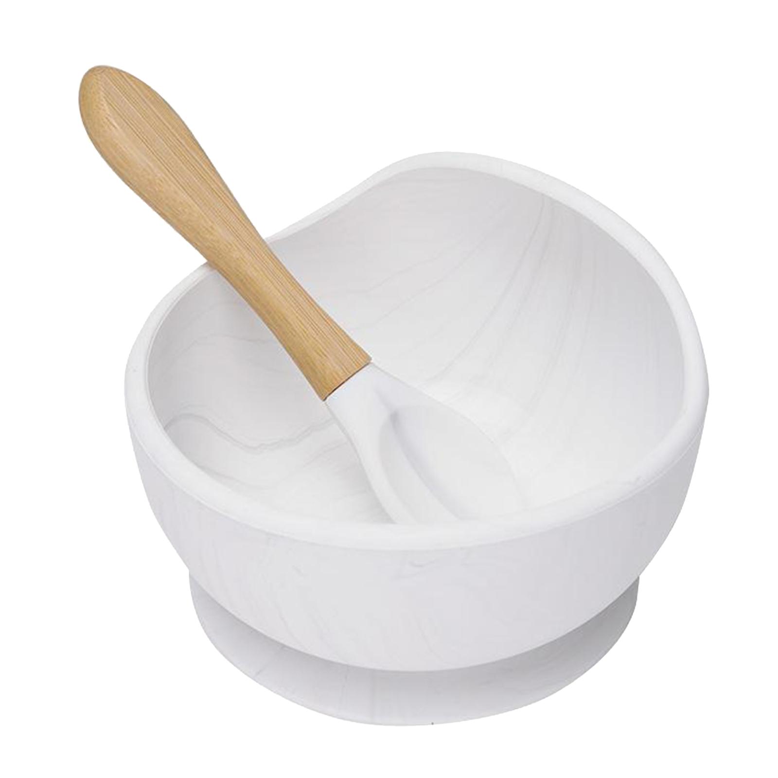 Food Grade Baby Suction Bowl with Bamboo Spoon Training Feeding Tableware Safety for Kids Toddlers BPA Free Dishwasher